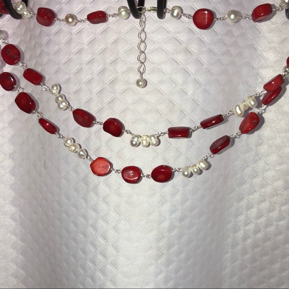 Brand New Peermont  Pearls & Coral Necklace.